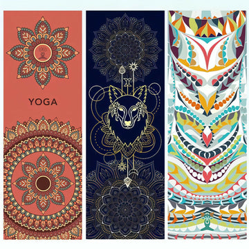 Hot Yoga Mat Towel 185*63Cm Printed Yoga Towel Non Slip Fitness Workout Mat Cover for Pilates Gym Yoga Blankets